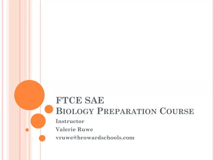 ftce sae biology preparation course