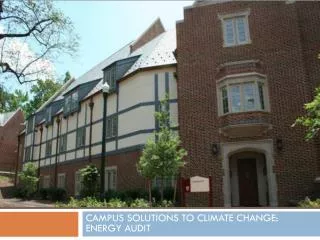 CAMPUS SOLUTIONS TO CLIMATE CHANGE: ENERGY AUDIT
