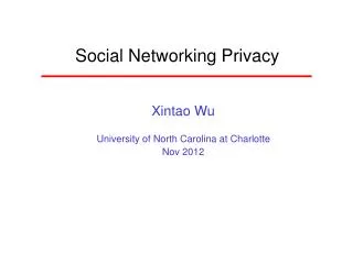 Social Networking Privacy