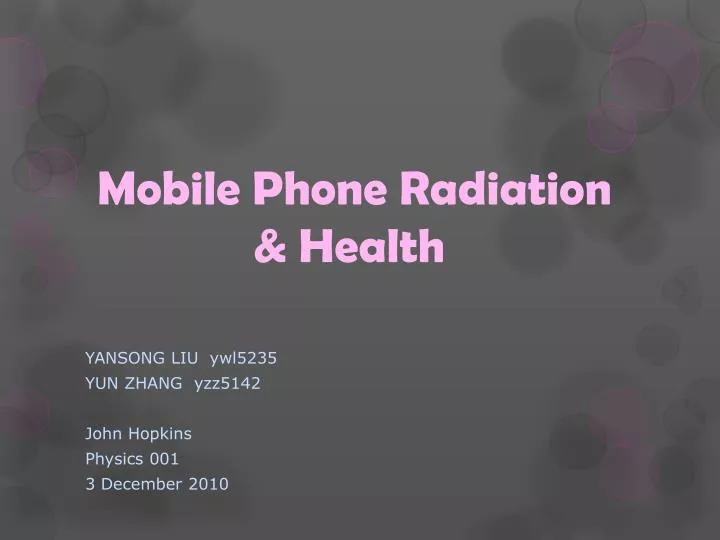 mobile phone radiation health