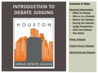 Introduction to Debate Judging