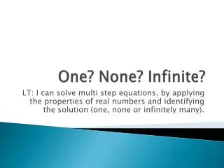 One? None? Infinite?