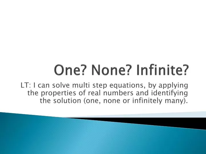 one none infinite