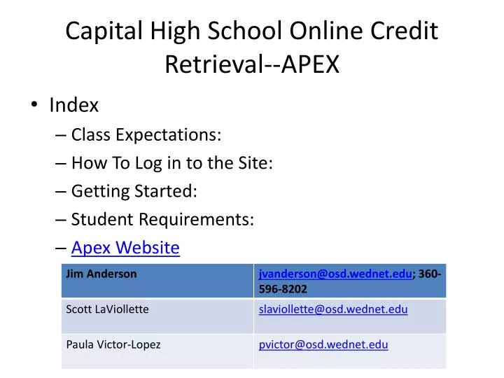 capital high school online credit retrieval apex