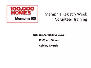 Memphis Registry Week Volunteer Training