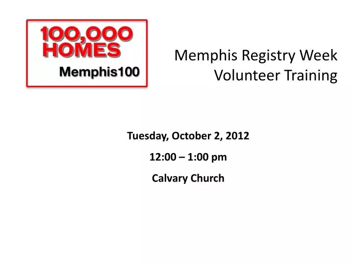 memphis registry week volunteer training