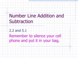 Number Line Addition and Subtraction