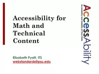 Accessibility for Math and Technical Content