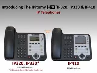 Introducing The IPitomy IP320, IP330 &amp; IP410 IP Telephones