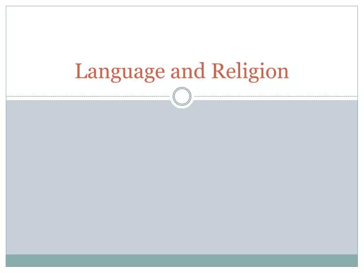 language and religion
