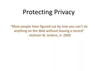 protecting privacy