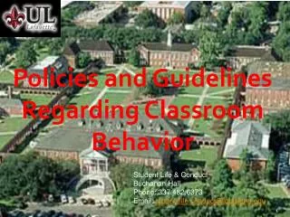 Policies and Guidelines Regarding Classroom Behavior