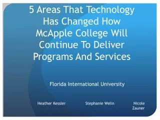 5 Areas That Technology Has Changed How McApple College Will Continue To Deliver Programs And Services