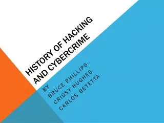 History of Hacking and Cybercrime