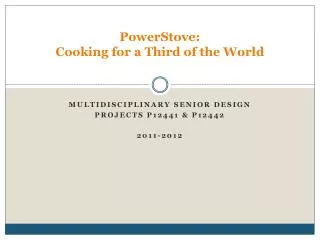 PowerStove: Cooking for a Third of the World