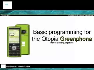 Basic programming for the Qtopia Greenphone