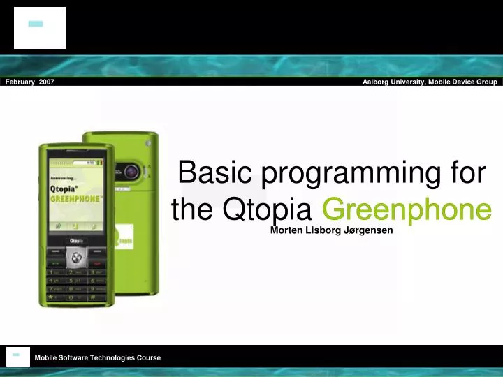 basic programming for the qtopia greenphone