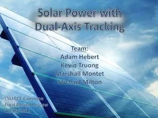 Solar Power with Dual-Axis Tracking