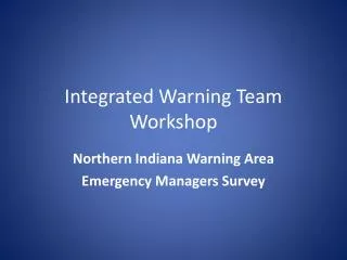 Integrated Warning Team Workshop