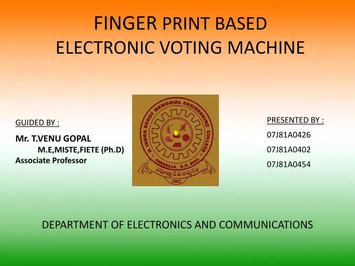 finger print based electronic voting machine