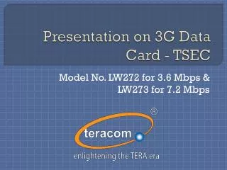 Presentation on 3G Data Card - TSEC