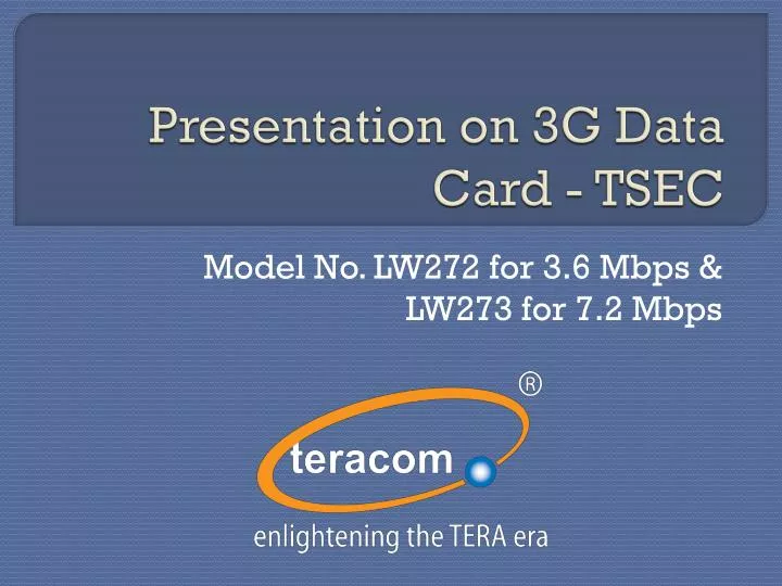 presentation on 3g data card tsec
