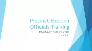 precinct election officials training