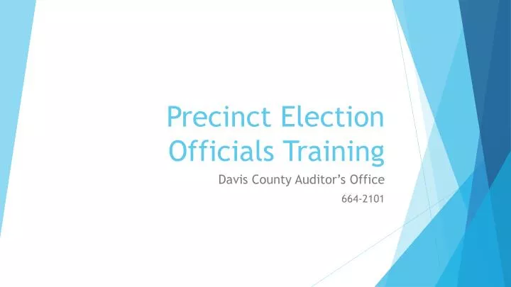 precinct election officials training