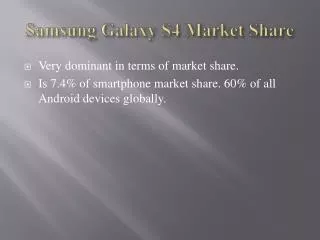 Samsung Galaxy S4 Market Share