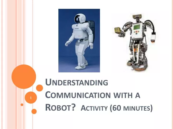 understanding communication with a robot activity 60 minutes