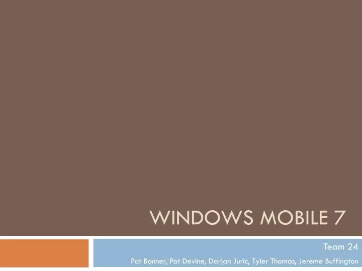 windows mobile 7