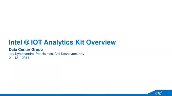 intel iot analytics kit overview