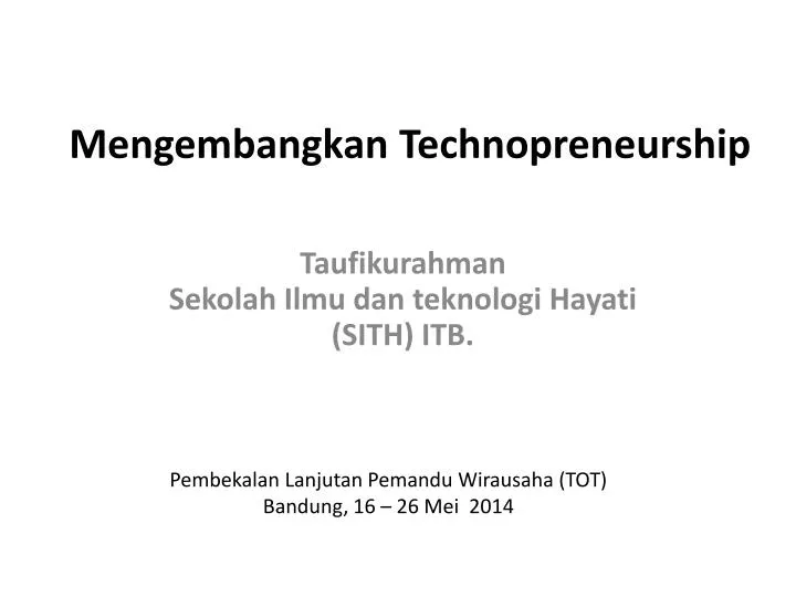 mengembangkan technopreneurship