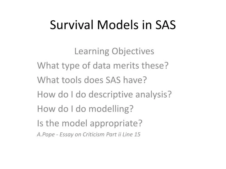survival models in sas