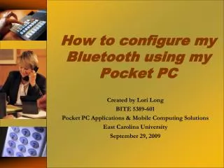 How to configure my Bluetooth using my Pocket PC