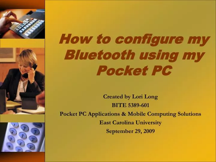 how to configure my bluetooth using my pocket pc