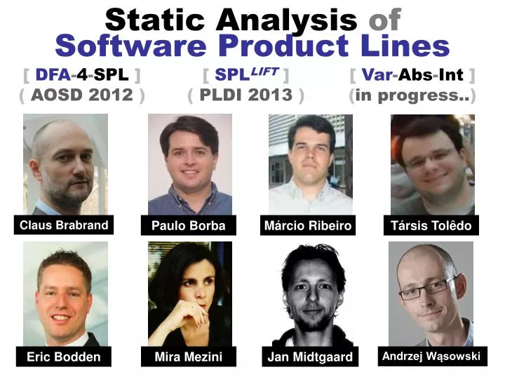 static analysis of software product lines