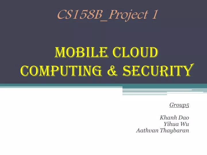 cs158b project 1 mobile cloud computing security