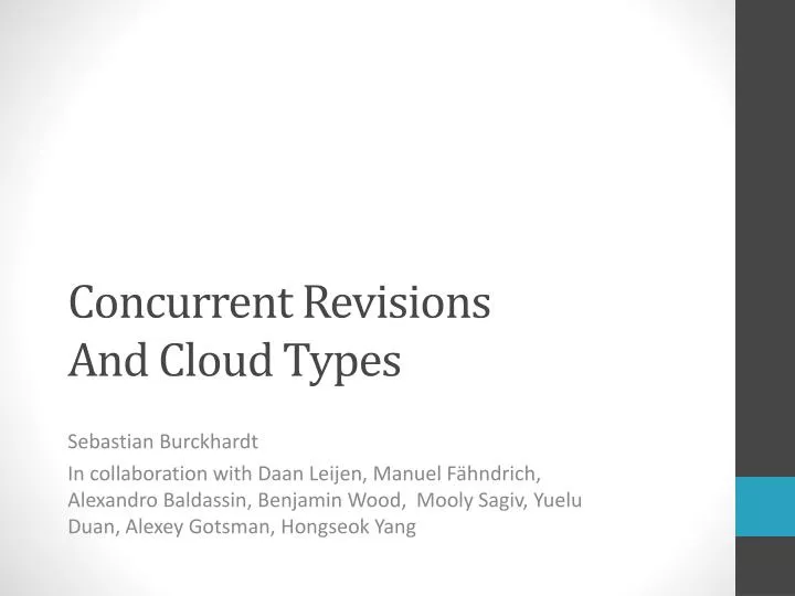 concurrent revisions and cloud types