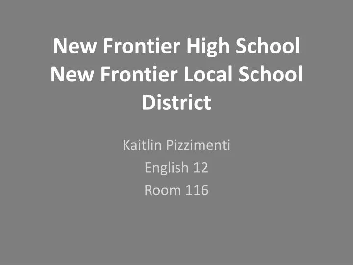 new frontier high school new frontier local school district