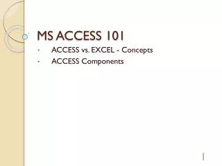 MS ACCESS 101