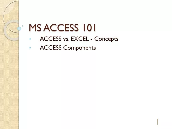 ms access 101