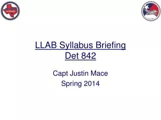 LLAB Syllabus Briefing Det 842