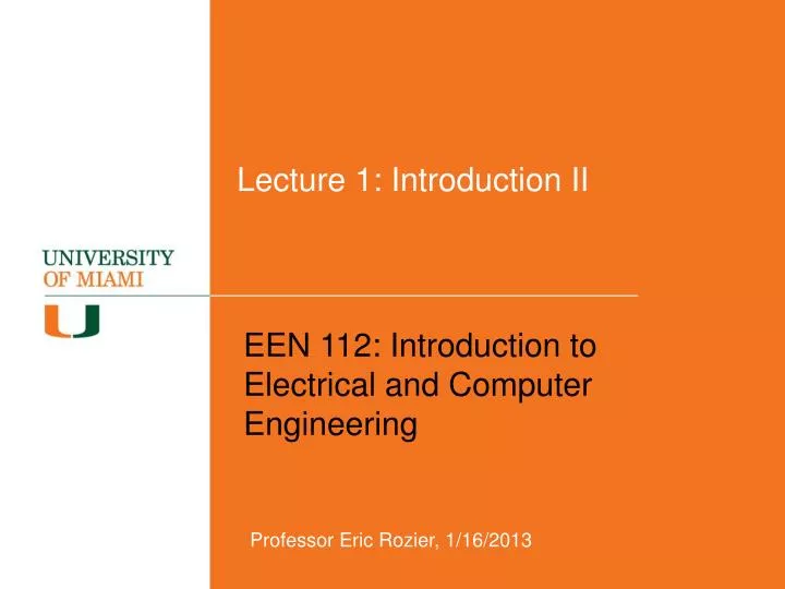 lecture 1 introduction ii