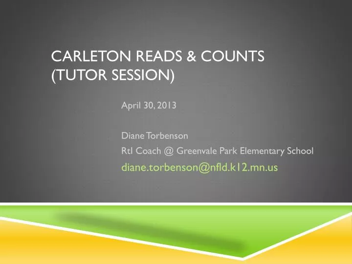 carleton reads counts tutor session