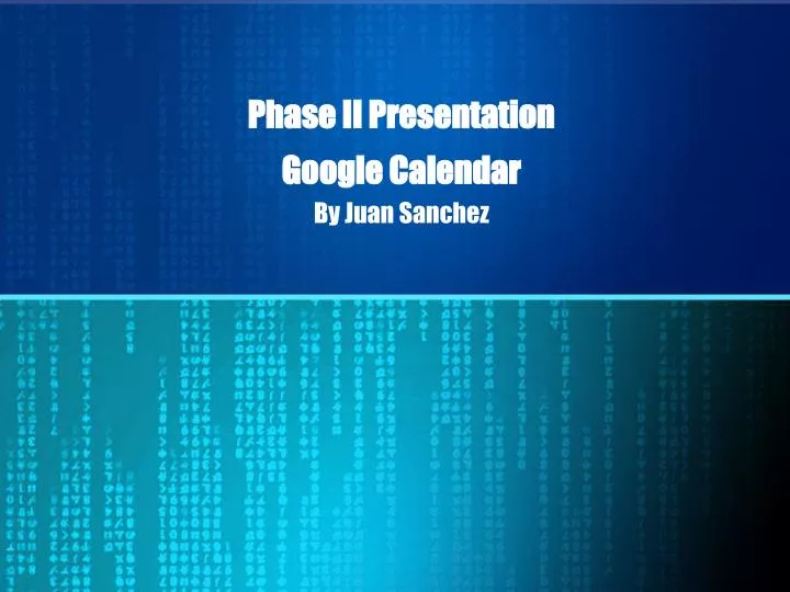 phase ii presentation