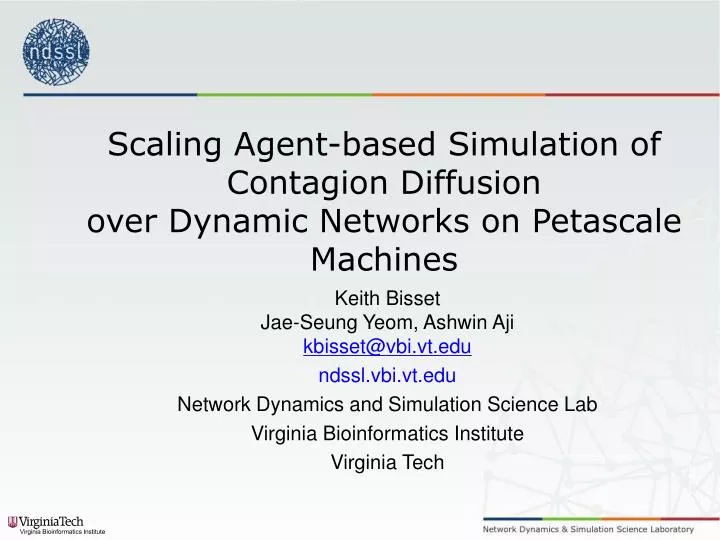 scaling agent based simulation of contagion diffusion over dynamic networks on petascale machines