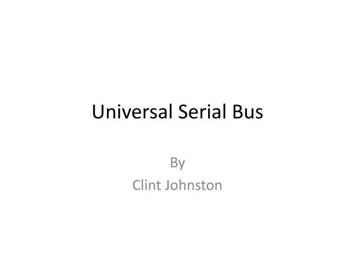 universal serial bus