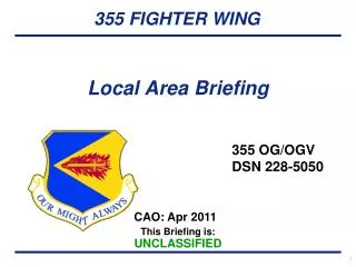 Local Area Briefing