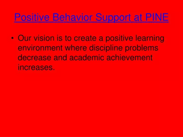 positive behavior support at pine